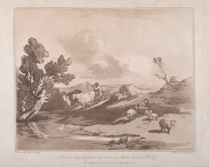 Landscape with a Figure Herding Cattle, and a Shepherd Resting