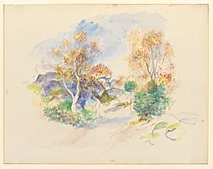 Landscape with a Path between Trees by Auguste Renoir