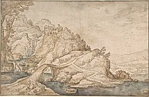 Landscape with a Road Leading Towards a Settlement on a Hill by Joos de Momper the Younger