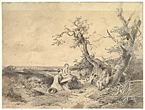 Landscape with an Artist Sketching