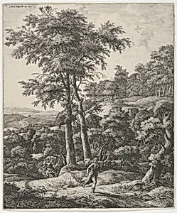 Landscape with Apollo and Daphne, from the Series of Six Mythological Scenes by Anthonie Waterloo
