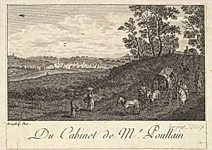 Landscape with Cart after the painting in the cabinet of Mr. Poullain by J. F. Borgnet|Jan Brueghel the Elder