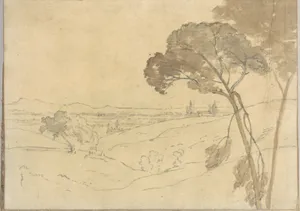 Landscape with Distant Buildings (Smaller Italian Sketchbook, leaf 27 recto)