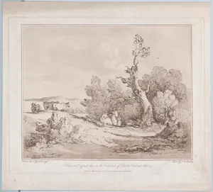 Landscape with Figures Collecting Wood Beneath Gnarled Trees