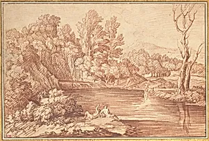 Landscape with Figures on the Bank of a River