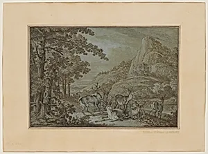 Landscape with Stags