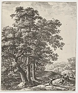 Landscape with Venus and Adonis, from the Series of Six Mythological Scenes by Anthonie Waterloo