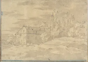 Landscape with Villa Surrounded by Trees (Smaller Italian Sketchbook, leaf 22 recto)