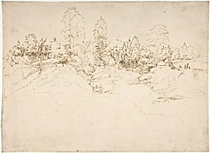 Landscape (Wooded Approach to a Town)