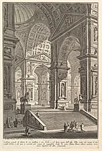 Large sculpture gallery built on arches and lit from above... (Galleria grande di Statue, la cui struttura è con Archi e col lume preso dall'alto...), from "Prima Parte di Architettura, e Prospettive" by Giovanni Battista Piranesi