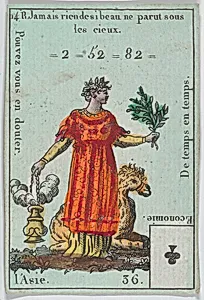 L'Asie from playing cards "Jeu d'Or" by Anonymous, French, 18th century
