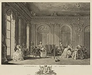 L'Assemblee au Salon by François Nicolas Barthélemy Dequevauviller|Nicolas Lafrensen (called Nicolas Laureince)