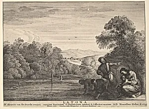 Latona and the Lycian peasants by Adam Elsheimer|Wenceslaus Hollar