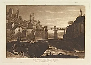Lauffenbourgh on the Rhine (Liber Studiorum, part VI, plate 31) by Joseph Mallord William Turner|Thomas Hodgetts|Joseph Mallord William Turner