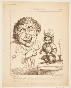 Laughter (Le Brun Travested, or Caricatures of the Passions) by Thomas Rowlandson|Rudolph Ackermann, London|George Murgatroyd Woodward