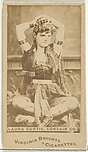 Laura Curtis, Corsair Co., from the Actors and Actresses series (N45, Type 1) for Virginia Brights Cigarettes by Allen & Ginter