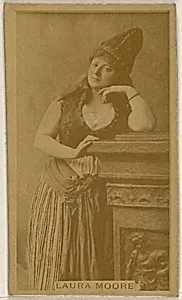 Laura Moore, from the Actors and Actresses series (N45, Type 8) for Virginia Brights Cigarettes by Allen & Ginter