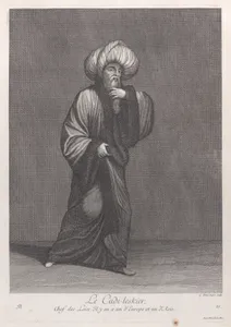 Le Cadi-leskier, Chef des Loix; il y en a un d'Europe et un d'Asie, plate 21 from "Recueil de cent estampes représentent differentes nations du Levant"
