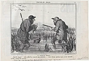 Le Chasse au Marais –Quelle Chance!..., from Émotions de Chasse, published in Le Charivari, December 5, 1856 by Aaron Martinet|Honoré Daumier|Destouches