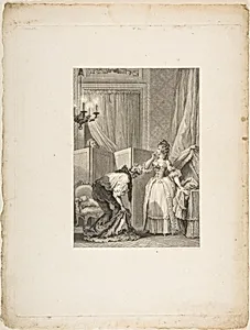 Le Cocu battu et content, from "Contes et nouvelles en vers par Jean de La Fontaine. A Paris, de l'imprimerie de P. Didot, l'an III de la République, 1795" by Jean de La Fontaine|Jean Honoré Fragonard|Jean-Louis Delignon|Pierre Didot l'ainé