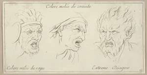 Le Colère mêlée de crainte (from Caractères des passions, gravés sur les desseins de l'illustre Monsieur le Brun)
