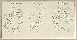 Le Crainte, Le Mépris, La Frayeur (from Caractères des passions, gravés sur les desseins de l'illustre Monsieur le Brun) by Sébastien Le Clerc, le Jeune|Charles Le Brun
