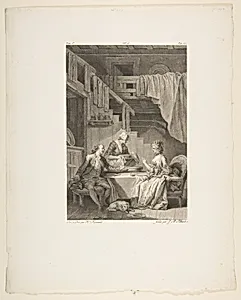 Le Faucon, from Contes et nouvelles en vers par Jean de La Fontaine. A Paris, de l'imprimerie de P. Didot, l'an III de la République, 1795 by Jean de La Fontaine|Jean Honoré Fragonard|Jean-Baptiste Tilliard