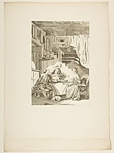 Le Faucon, from "Contes et nouvelles en vers par Jean de La Fontaine. A Paris, de l'imprimerie de P. Didot, l'an III de la République, 1795" by Jean de La Fontaine|Jean Honoré Fragonard|Jean-Baptiste Tilliard|Pierre Didot l'ainé