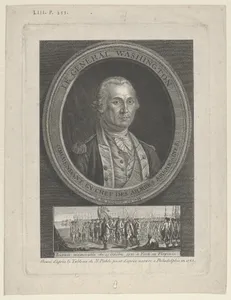 Le Général Washington, Commendant en Chef des Amées Americaines, né en Virginie en 1733