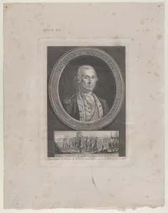 Le Général Washington, Commendant en Chef des Armées Americaines, né en Virginie en 1733 (General Washington, Commander in Chief of the American Armies, born in Virginia in 1733 [sic])