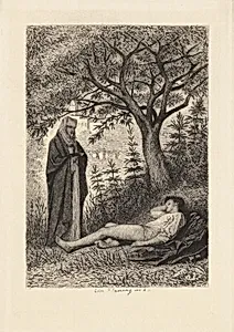 Le Jardinier du Couvent, plate 3 from "The Decameron"
