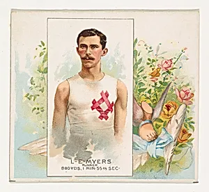 L.E. Meyers, Runner, from World's Champions, Second Series (N43) for Allen & Ginter Cigarettes by Lindner, Eddy & Claus|Allen & Ginter