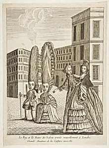 Le Roy et la Reine des Nabots arrivés nouvellement à Londre. Grands amateurs de la coeffure nouvelle by Anonymous, French, 18th century