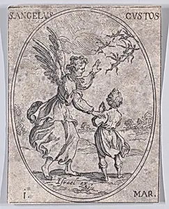 Le S. Ange Gardien (The Guardian Angel), March 1st, from "Les Images De Tous Les Saincts et Saintes de L'Année" (Images of All of the Saints and Religious Events of the Year) by Jacques Callot|Israël Henriet