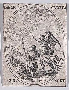 Le Saint Ange Gardien (The Guardian Angel), September 29th, from "Les Images De Tous Les Saincts et Saintes de L'Année" (Images of All of the Saints and Religious Events of the Year) by Jacques Callot|Israël Henriet