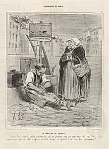 Le Tondeur de chiens, plate 21 from the series Bohémiens de Paris, published in Le Charivari by Aubert et Cie|Honoré Daumier