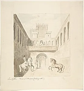 Lea Castle, View in Tilt-Court, Facing North by John Carter