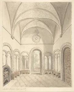 Lea Castle, Worcestershire, Ante-saloon, Looking North