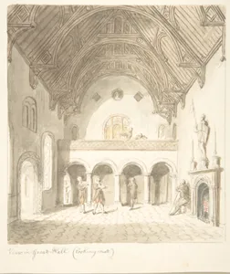 Lea Castle, Worcestershire, View in the Great Hall, Looking West