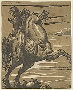Leaping Horseman (Marcus Curtius) by Giovanni Antonio da Pordenone (Giovanni Antonio de Sacchis)|Nicolò Boldrini