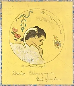 ("Leda") Design for a Plate: Shame on Those Who Evil Think (Honi Soit Qui Mal y Pense) ; cover illustration for the "Volpini Suite" entitled Lithographic Drawings (Dessins lithographiques) by Paul Gauguin