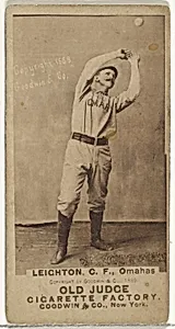 Leighton, Center Field, Omaha Omahogs/ Lambs, from the Old Judge series (N172) for Old Judge Cigarettes by Goodwin & Company