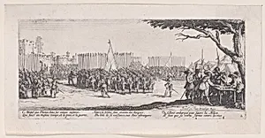 L'Enrolement des Troupes (The Enlistment of Troops), from Les Misères et les Mal-Heures de la Guerre (The Miseries and Misfortunes of War), plate 2 by Jacques Callot|Israël Henriet