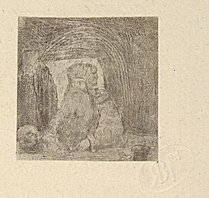 L'Ermite à la Tête de Mort (The Hermit with Skull) by Rodolphe Bresdin