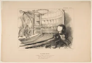 'Les Bulos Graves', Victor Hugo at his play 'Les Burgraves', from 'La Caricature'