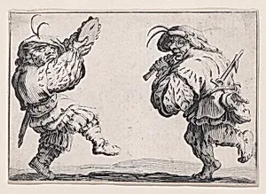 Les Danseurs a la Flute et au Tambourin (Dancers with the Flute and the Tambourine), from Les Caprices Series A, The Florence Set by Jacques Callot|Lorenzo de' Medici