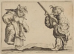 Les Danseurs au Luth (The Dancers with a Lute), from Les Caprices Series B, The Nancy Set by Jacques Callot|Lorenzo de' Medici
