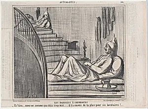 Les Parisiens à Cherbourg, from Actualités, published in Le Charivari, August 16-17, 1858 by Aaron Martinet|Honoré Daumier|Destouches