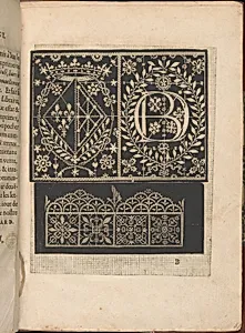 Les Secondes Oeuvres, et Subtiles Inventions De Lingerie du Seigneur Federic de Vinciolo Venitien, page 5 (recto) by Federico de Vinciolo|Jean Le Clerc|Catherine de Bourbon