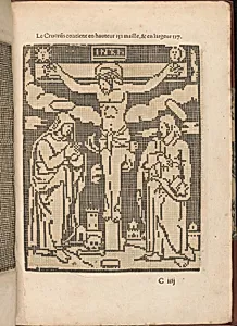 Les Secondes Oeuvres, et Subtiles Inventions De Lingerie du Seigneur Federic de Vinciolo Venitien, page 12 (recto) by Federico de Vinciolo|Catherine de Bourbon|Jean Le Clerc